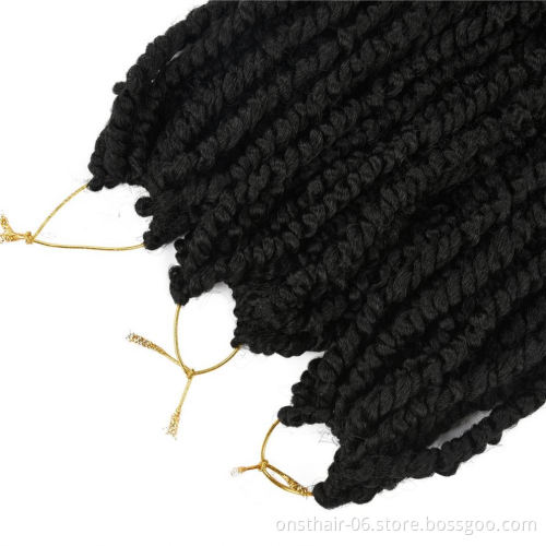 MYZYR Pre-twisted Spring Twist Bomb Passion Twists Short Ombre Crochet Synthetic Braiding Hair Extensions Nu Locs Crochet Hair